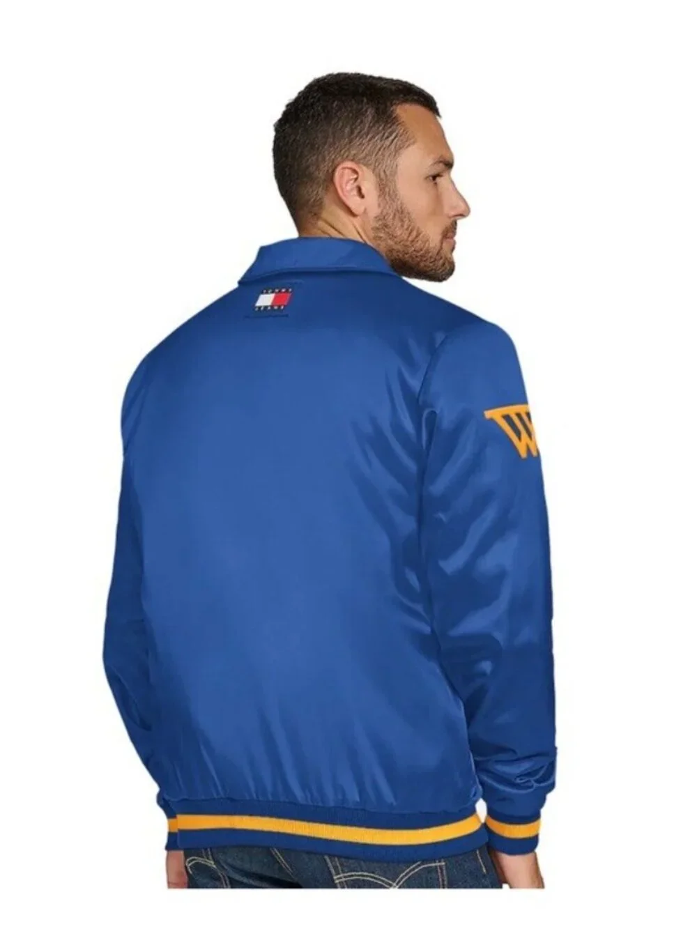 Men's Golden State Warriors Tommy Jeans Varsity Jacket Full Snap NWT Sz XL